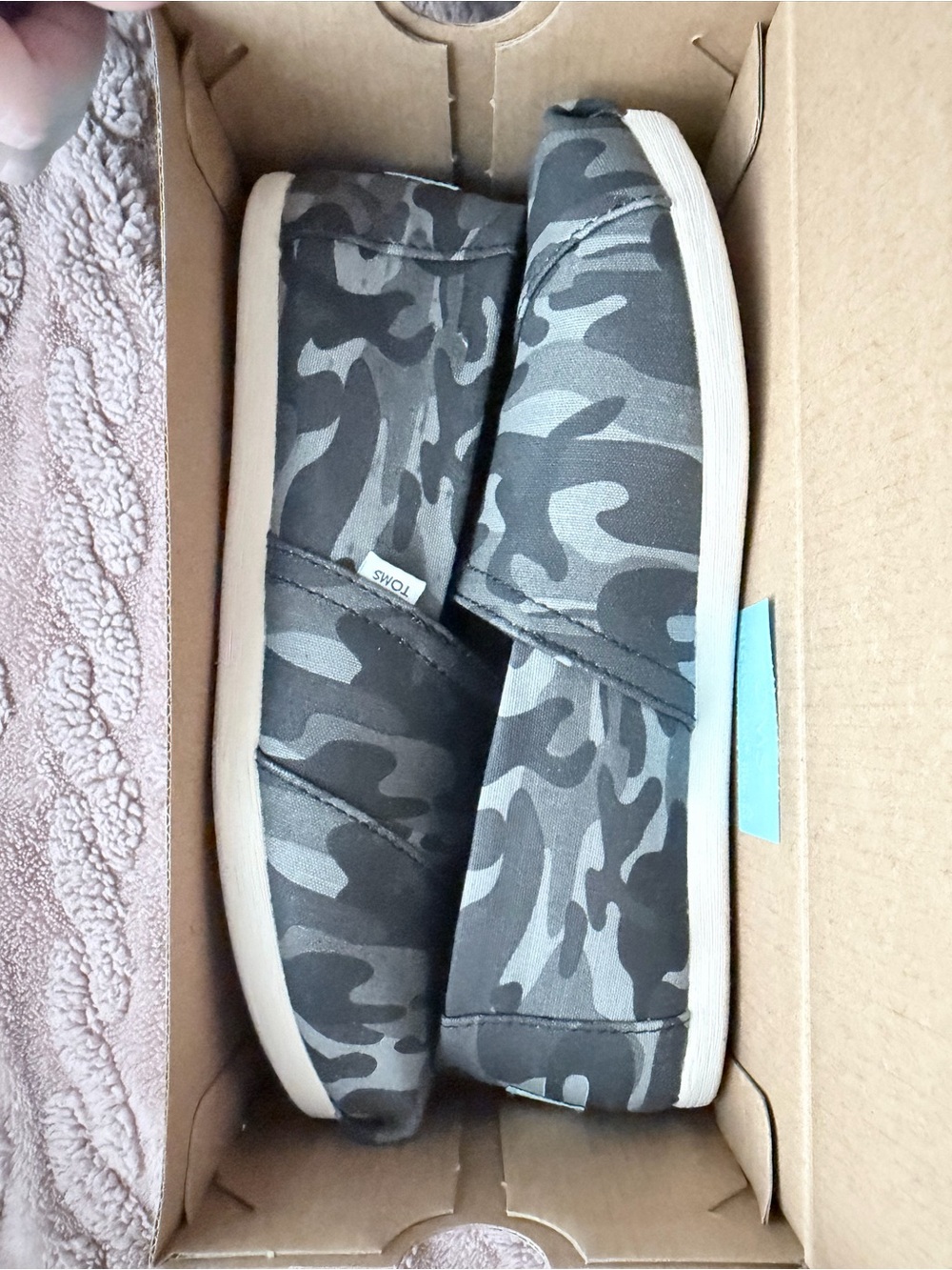 Size 6.5 TOMS Women’s Grey Camo Alpargatas